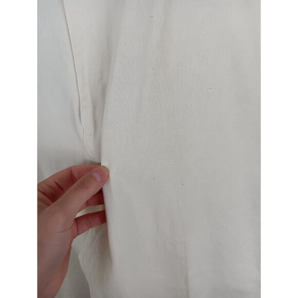 Pierre Garcia Shorts Pants Men's 38W Beige Relaxed Fit Linen Cotton Blend - Picture 4 of 9